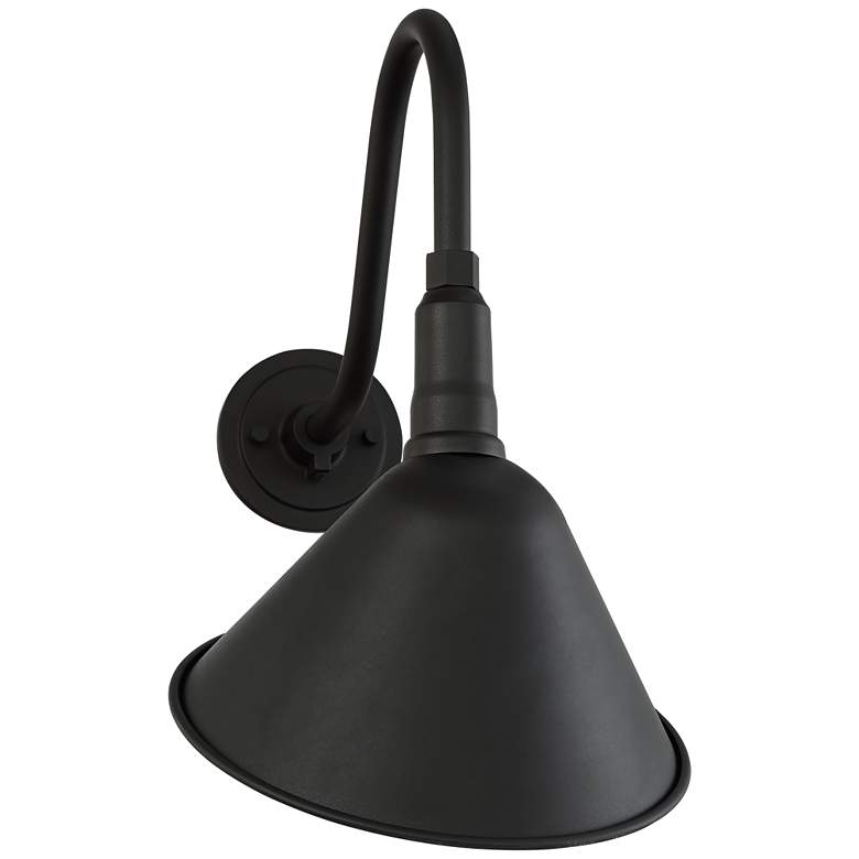 Image 5 Franklin Iron Neihart 18" Black RLM Industrial Barn Light Wall Sconce more views