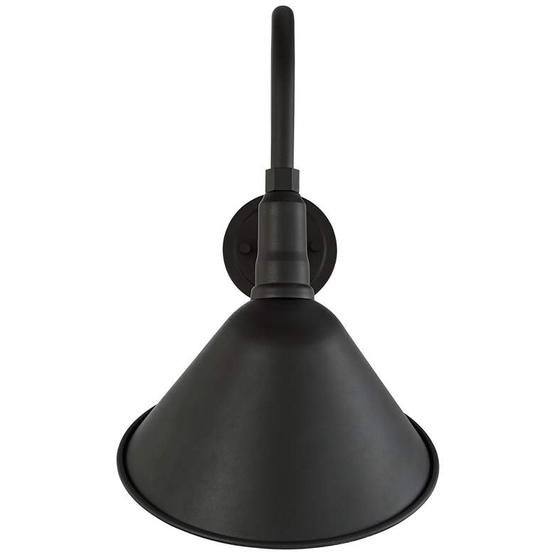 Image 6 Franklin Iron Neihart 18" Black RLM Industrial Barn Light Wall Sconce more views