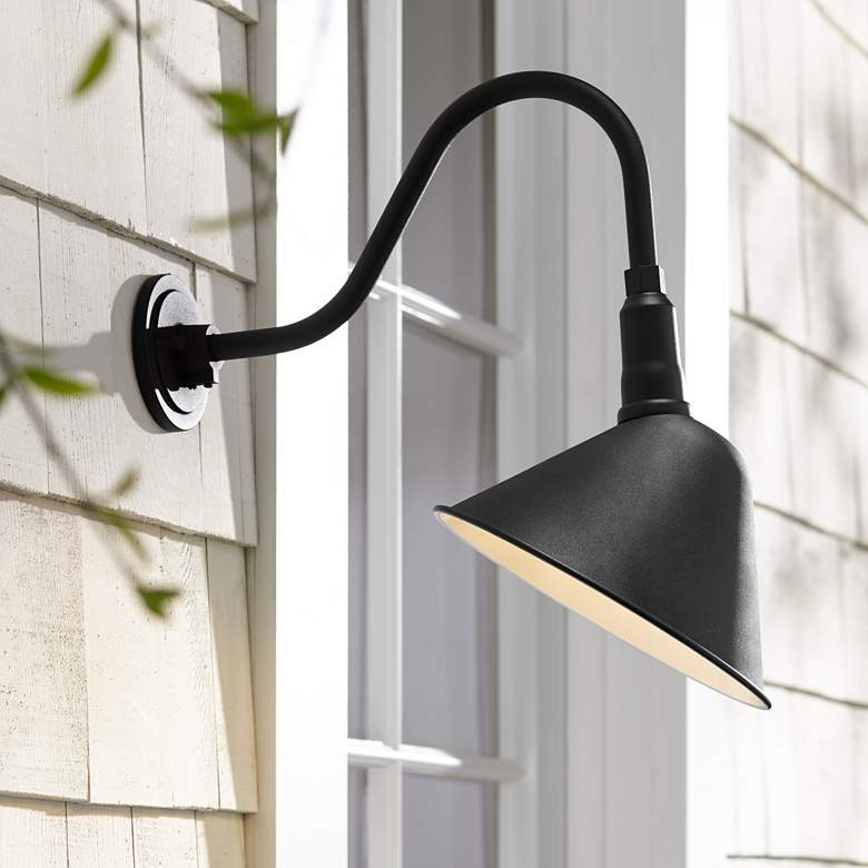 Image 2 Franklin Iron Neihart 18" High Rustic Black RLM Outdoor Wall Light