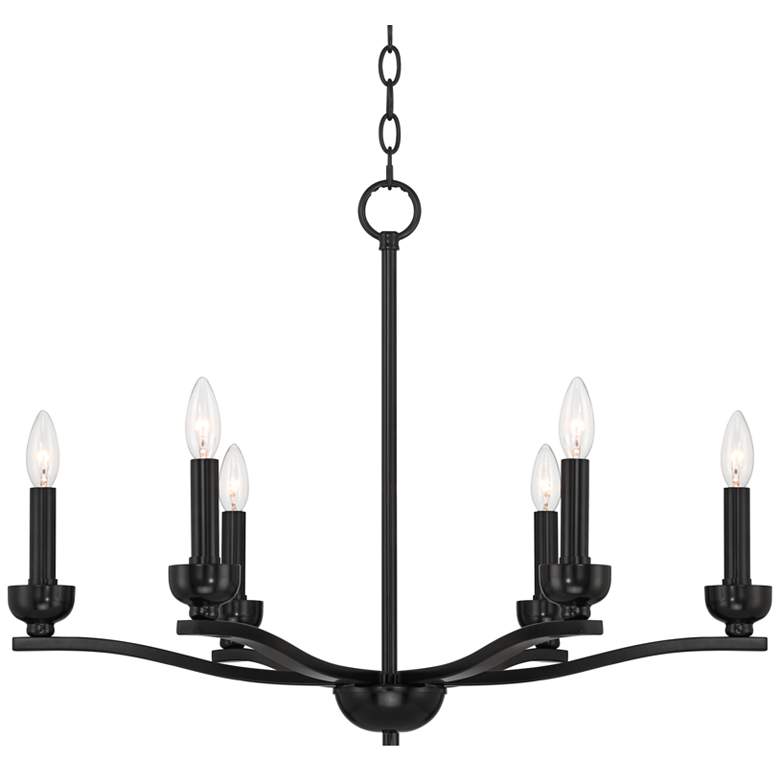 Image 2 Franklin Iron Norwell 27 1/2 inch Semi Gloss Black 6-Light Chandelier