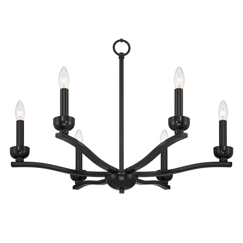 Image 6 Franklin Iron Norwell 27 1/2 inch Semi Gloss Black 6-Light Chandelier more views