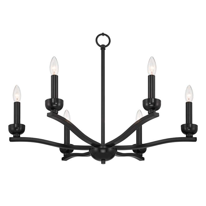 Image 6 Franklin Iron Norwell 27 1/2" Semi Gloss Black 6-Light Chandelier more views