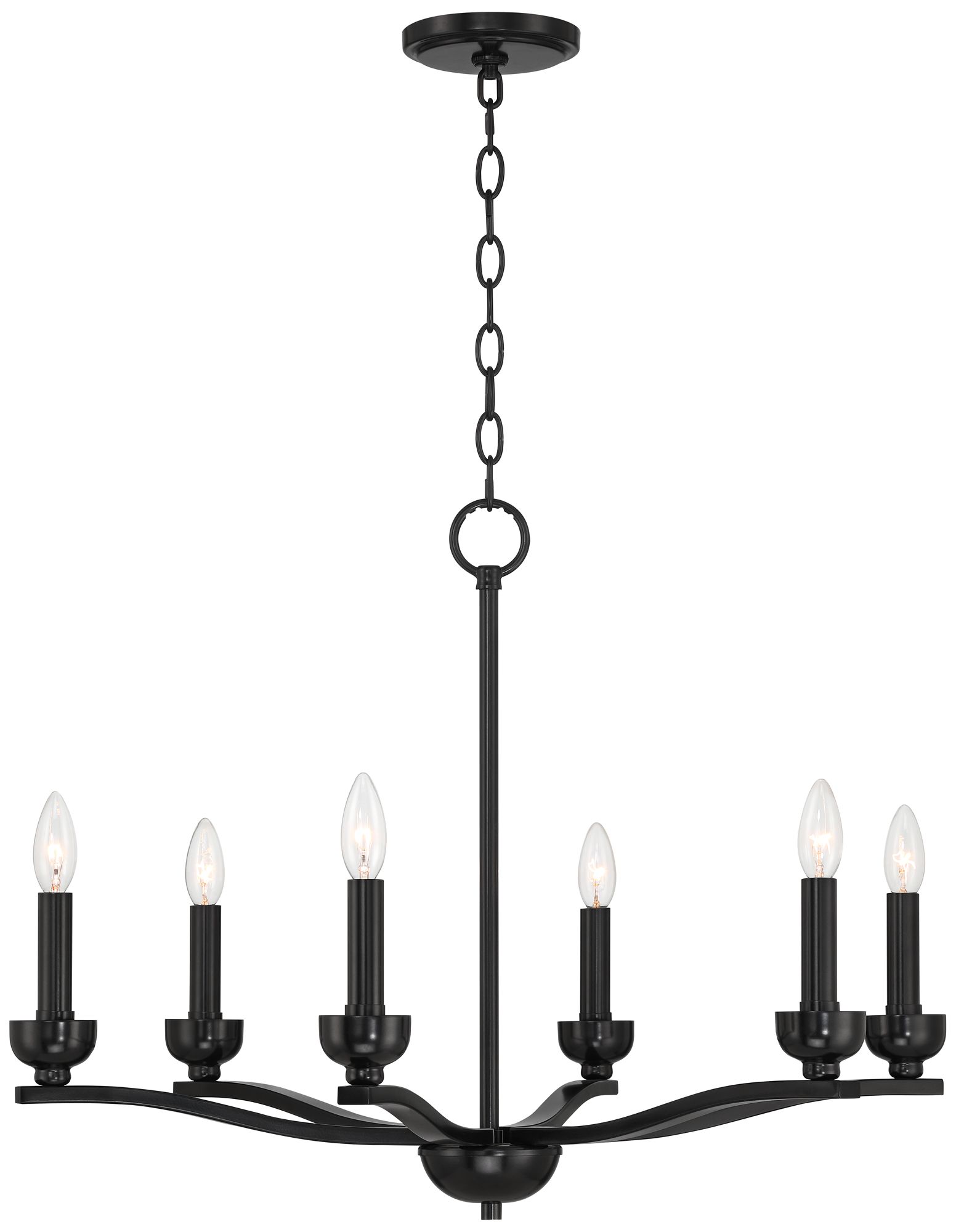 Watch A Video About the Franklin Iron Norwell Semi Gloss Black 6 Light Chandelier