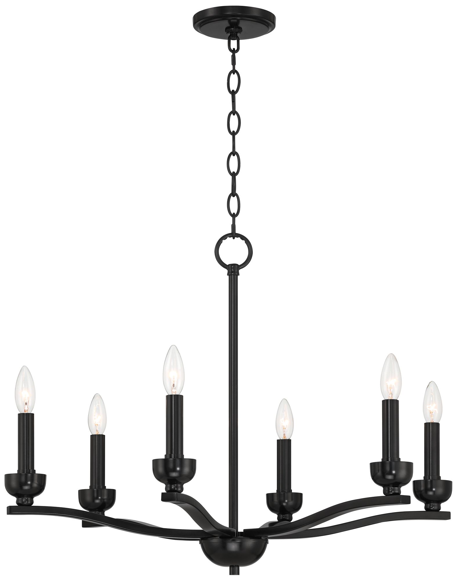 Watch A Video About the Franklin Iron Norwell Semi Gloss Black 6 Light Chandelier