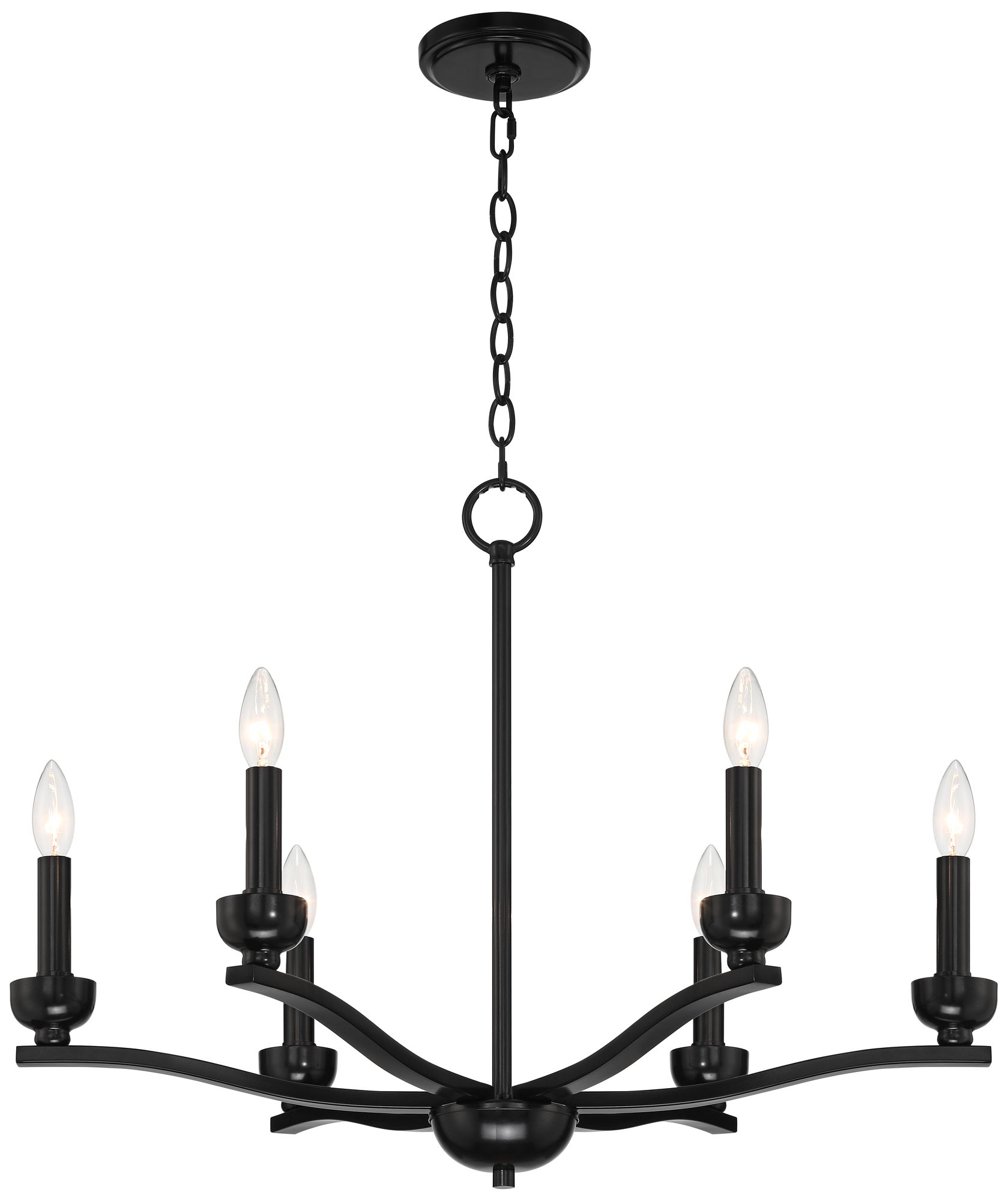 Watch A Video About the Franklin Iron Norwell Semi Gloss Black 6 Light Chandelier