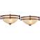 Franklin Iron Oak Valley 14 1/2" Scavo Glass Wall Sconces Set of 2