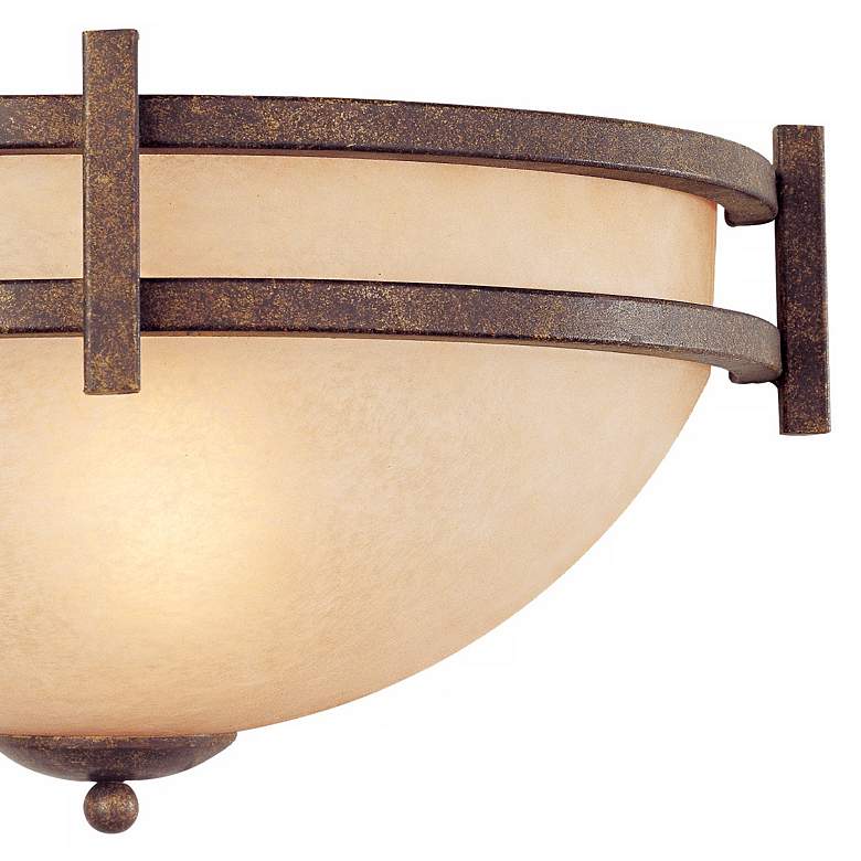 Image 2 Franklin Iron Oak Valley 14 1/2" Scavo Glass Wall Sconces Set of 2 more views