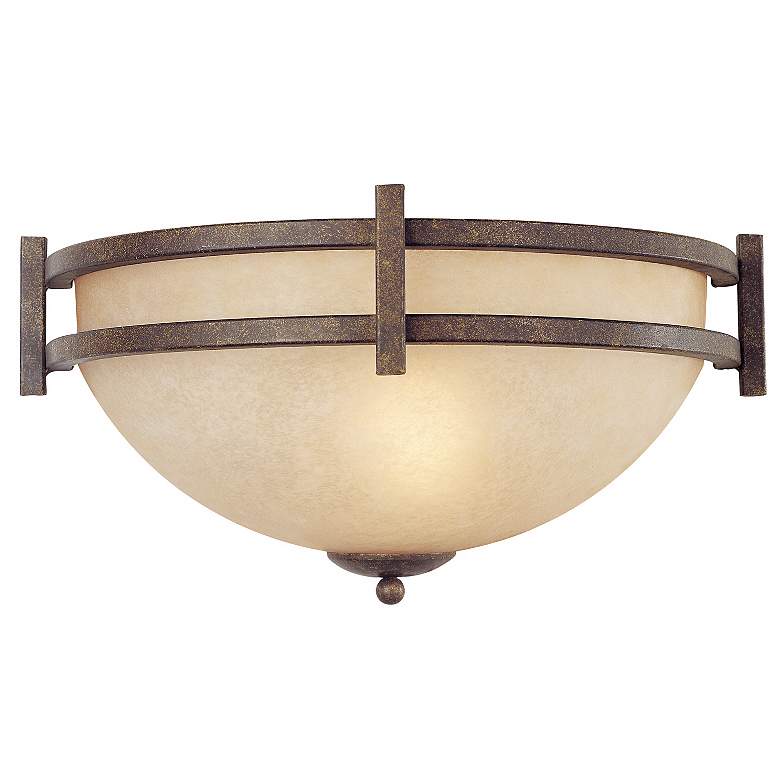 Image 3 Franklin Iron Oak Valley 14 1/2 inch Wide Scavo Glass Pocket Wall Sconce