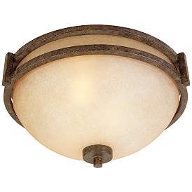 Image5 of Franklin Iron Oak Valley 15" Scavo Glass Flush Mount Ceiling Light more views