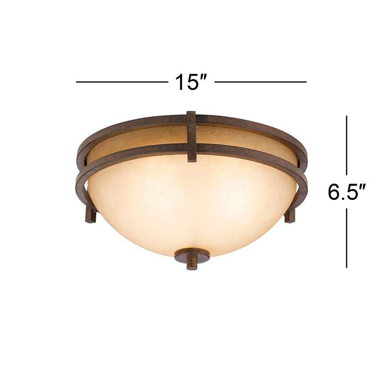 Image 6 Franklin Iron Oak Valley 15" Scavo Glass Flush Mount Ceiling Light more views