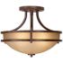 Franklin Iron Oak Valley 18" Wide Bronze and Scavo Glass Ceiling Light