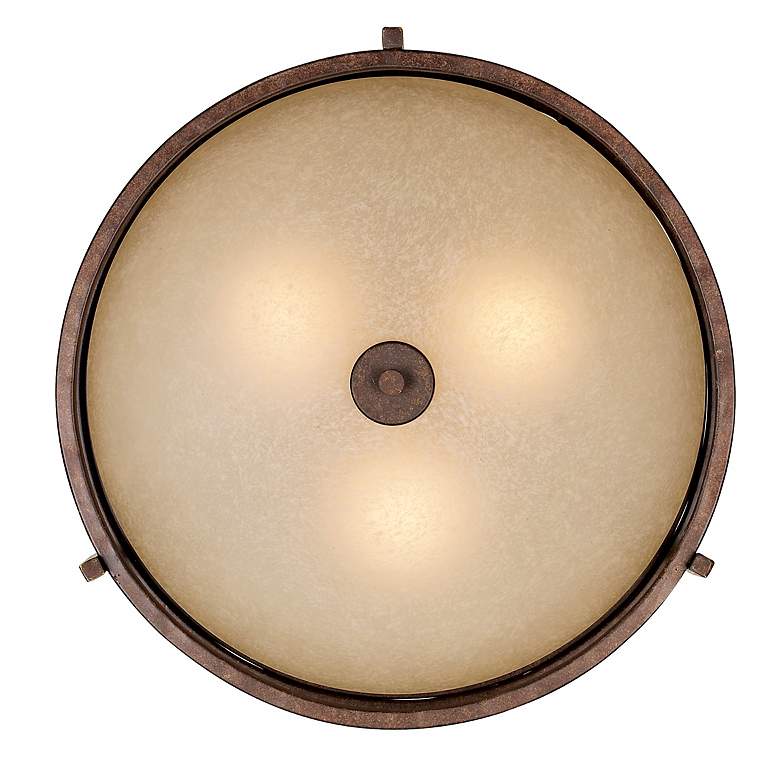 Image 4 Franklin Iron Oak Valley 18" Wide Bronze and Scavo Glass Ceiling Light more views