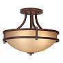 Franklin Iron Oak Valley 18" Wide Bronze and Scavo Glass Ceiling Light in scene
