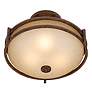 Franklin Iron Oak Valley 18" Wide Bronze and Scavo Glass Ceiling Light in scene