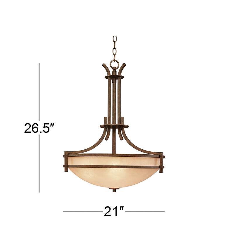 Image 5 Franklin Iron Oak Valley 26.5 inch Scavo Glass Bowl Pendant Chandelier more views