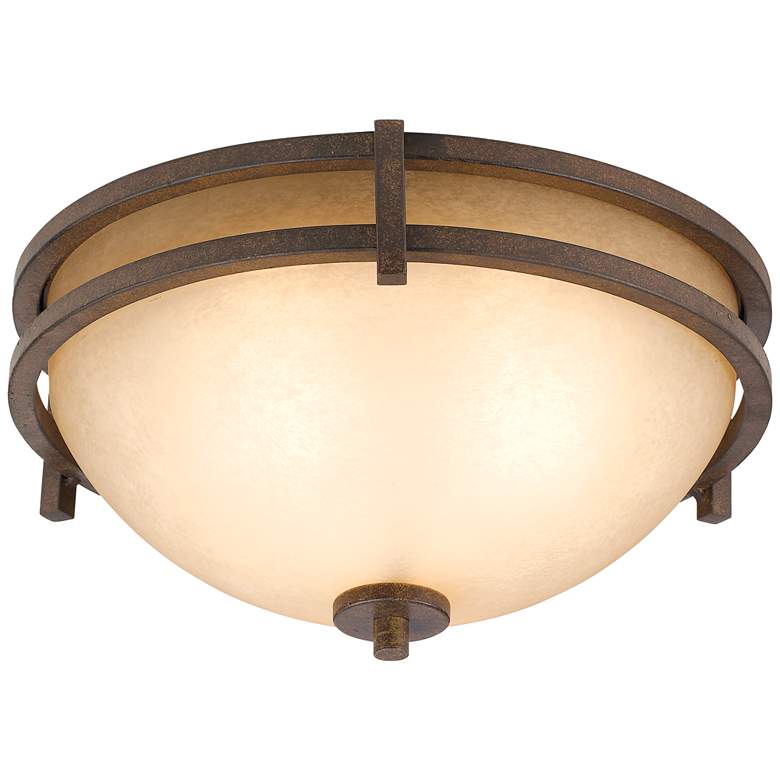 Image 2 Franklin Iron Oak Valley Collection 15 inch Wide Scavo Glass Ceiling Light