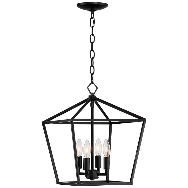 Image 2 Franklin Iron Queluz 13" Wide Black 4-Light Entry Pendant Light