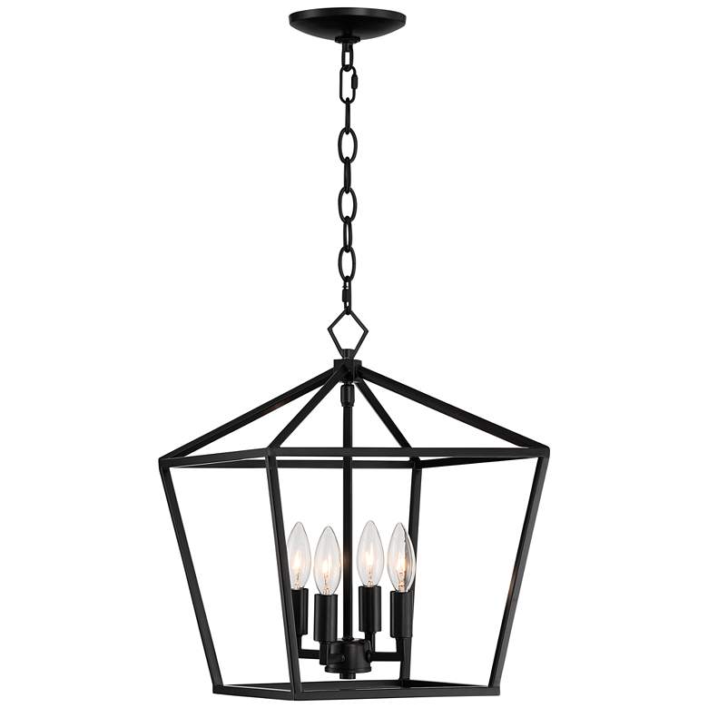 Image 2 Franklin Iron Queluz 13 inch Wide Black 4-Light Entry Pendant Light