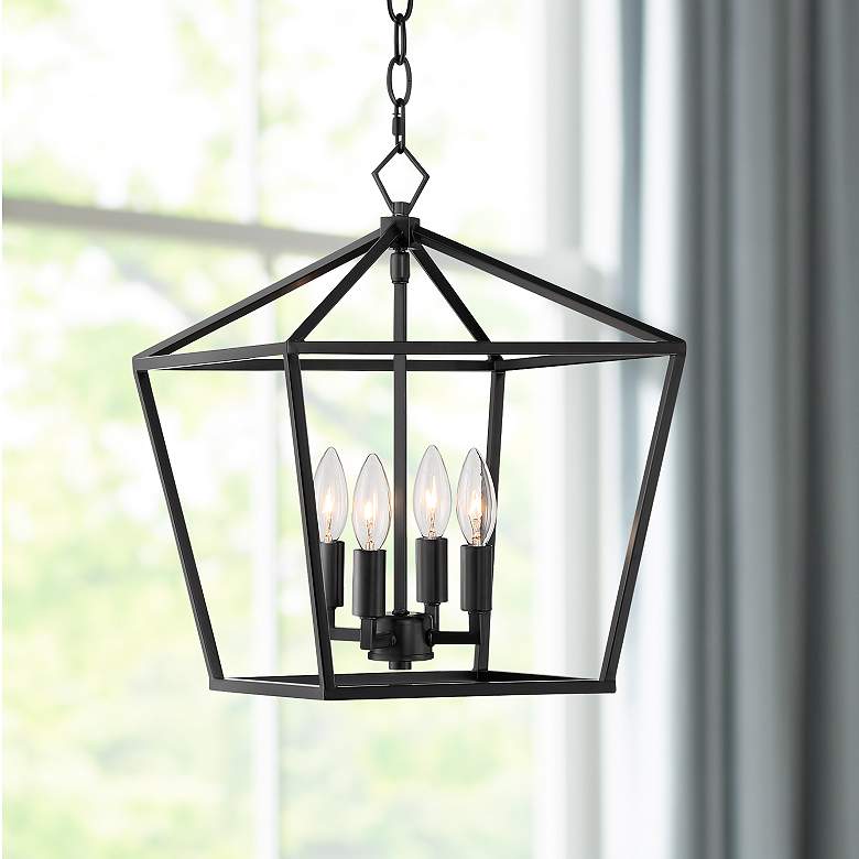 Image 1 Franklin Iron Queluz 13 inch Wide Black 4-Light Entry Pendant Light