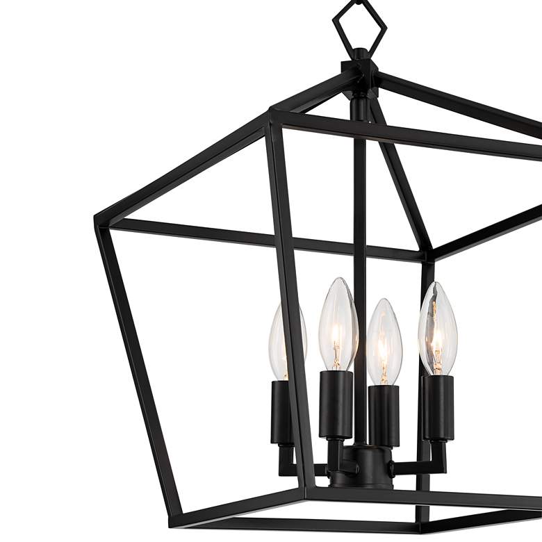 Image 3 Franklin Iron Queluz 13" Wide Black 4-Light Entry Pendant Light more views