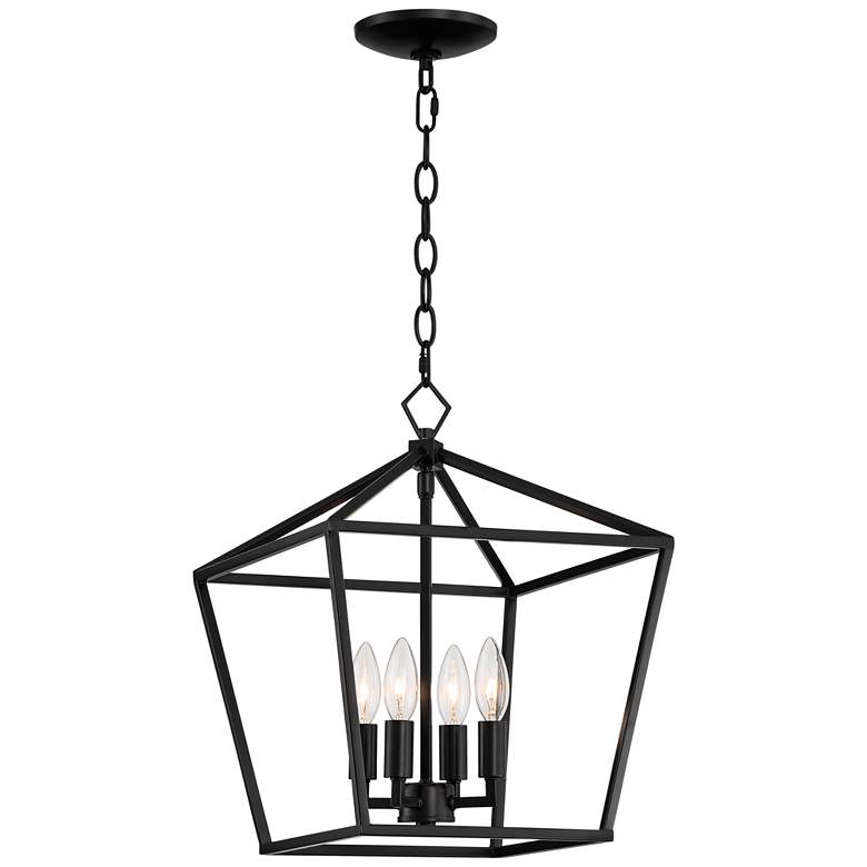 Image 6 Franklin Iron Queluz 13" Wide Black 4-Light Entry Pendant Light more views