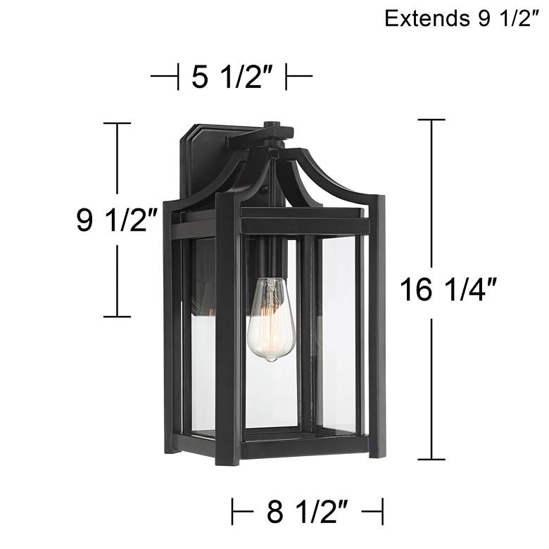 Image 7 Franklin Iron Rockford 16 1/4 inch High Black Outdoor Wall Light more views