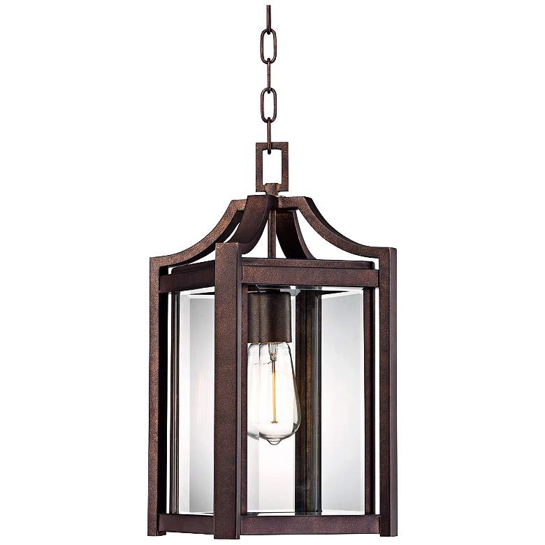 Image 2 Franklin Iron Rockford 17 1/4" Glass and Bronze Outdoor Hanging Light
