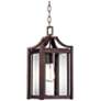 Franklin Iron Rockford 17 1/4" Glass and Bronze Outdoor Hanging Light