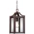 Franklin Iron Rockford 17 1/4" Glass and Bronze Outdoor Hanging Light