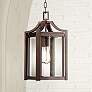 Franklin Iron Rockford 17 1/4" Glass and Bronze Outdoor Hanging Light