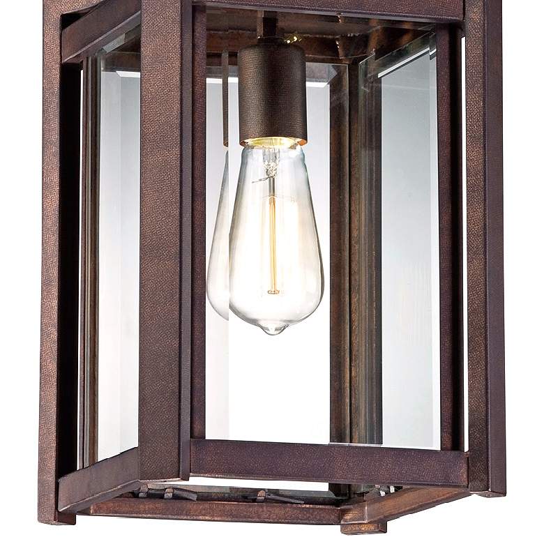 Image 3 Franklin Iron Rockford 17 1/4" Glass and Bronze Outdoor Hanging Light more views