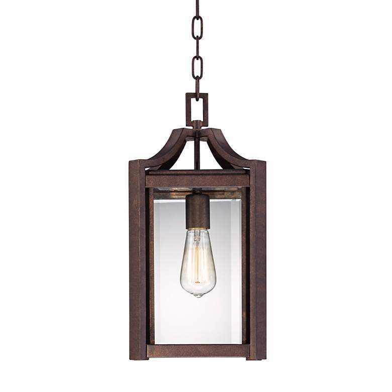 Image 4 Franklin Iron Rockford 17 1/4" Glass and Bronze Outdoor Hanging Light more views