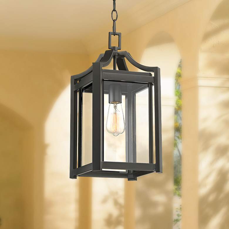 Image 1 Franklin Iron Rockford 17 1/4 inch High Black Outdoor Hanging Light