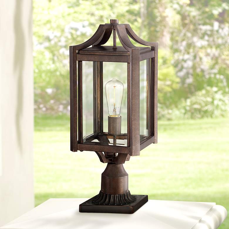 Image 1 Franklin Iron Rockford 20 1/4 inch High Bronze Outdoor Post Light