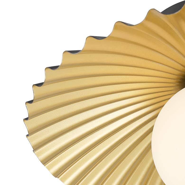 Image 4 Franklin Iron Rosa 11 1/2" Wide Matte Black and Gold LED Ceiling Light more views
