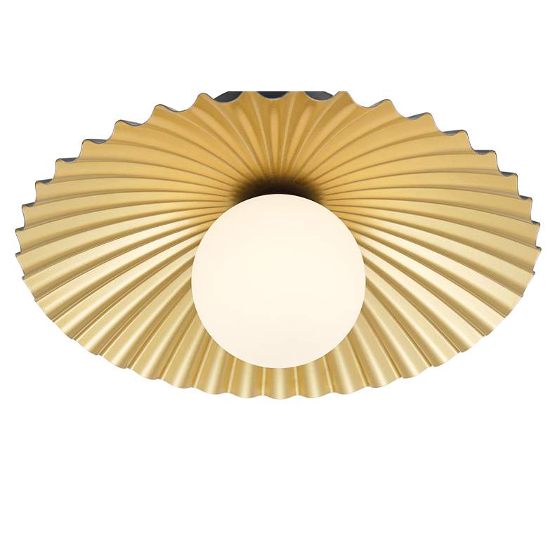 Image 5 Franklin Iron Rosa 11 1/2" Wide Matte Black and Gold LED Ceiling Light more views