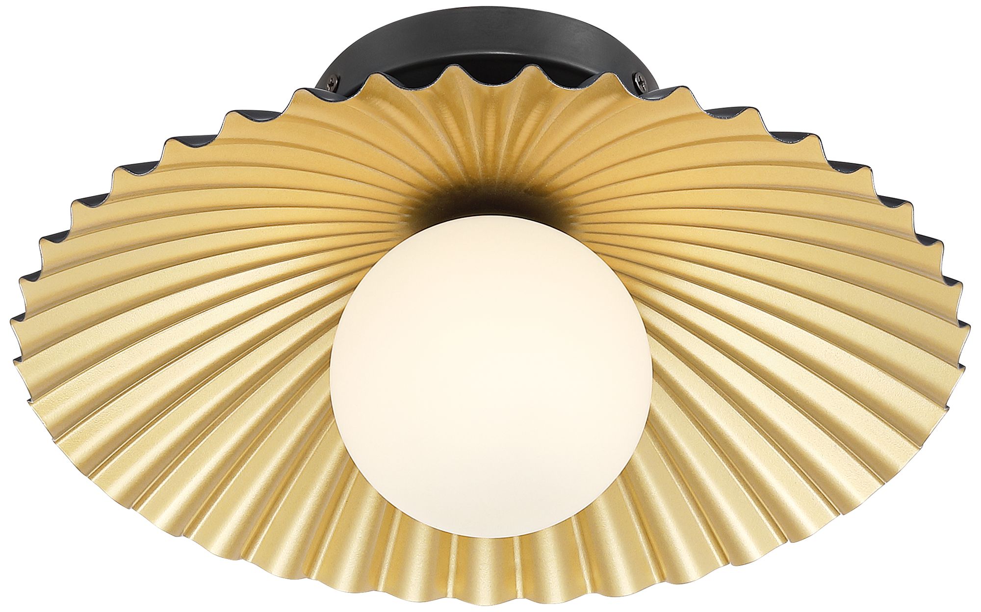 Franklin Iron Rosa 11 1/2" Wide Matte Black and Gold LED Ceiling Light