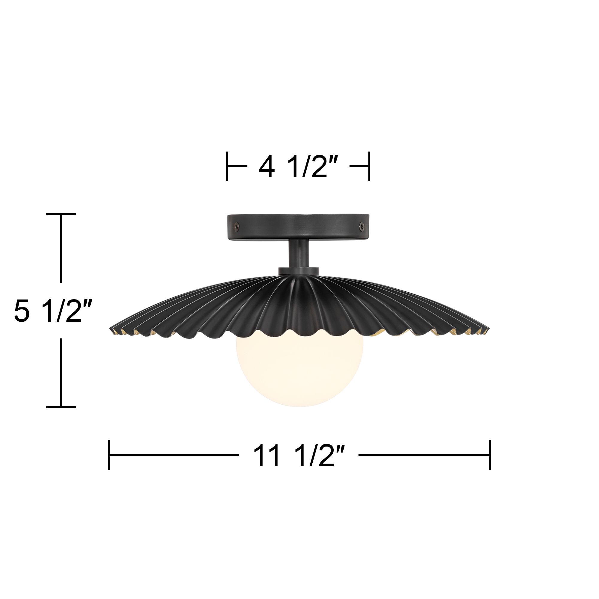 Franklin Iron Rosa 11 1/2" Wide Matte Black and Gold LED Ceiling Light
