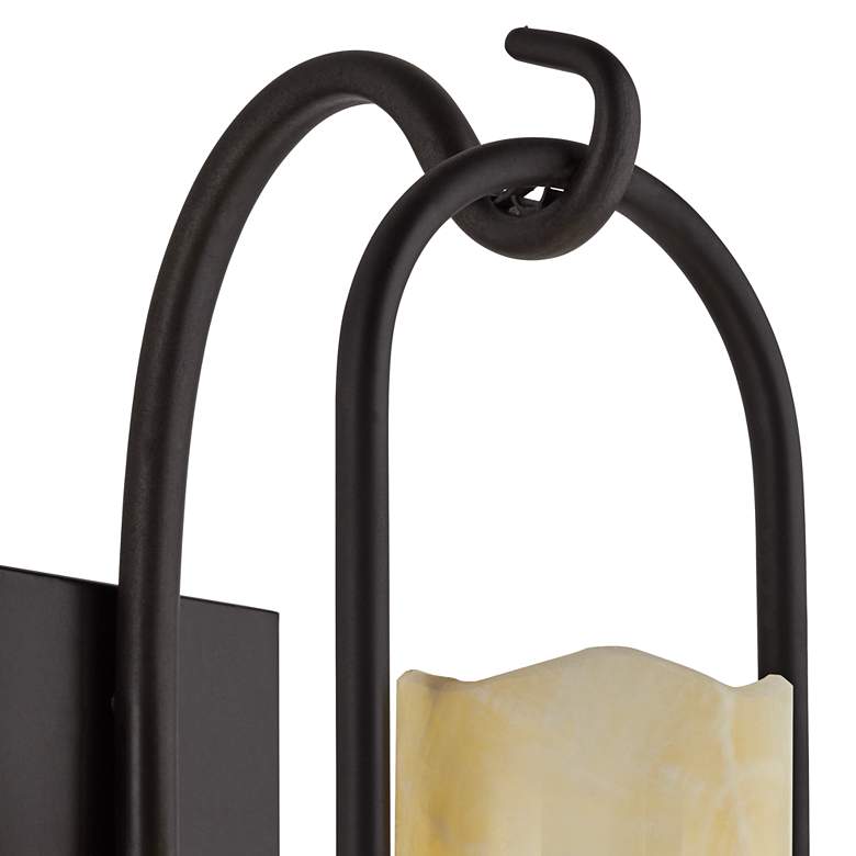 Image 3 Franklin Iron Rustic Onyx 14 1/2" Faux Candle Wall Sconces Set of 2 more views