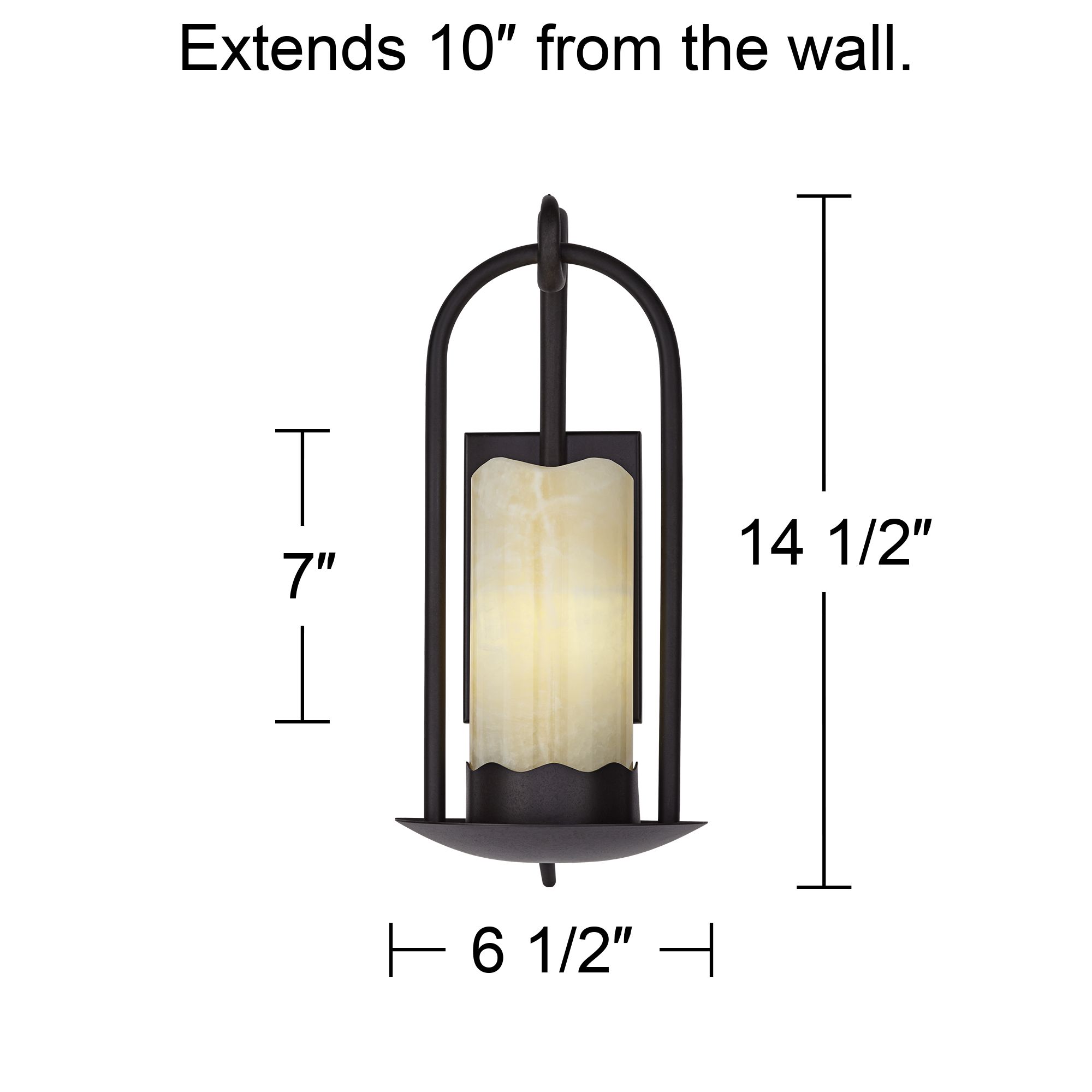 Franklin Iron Rustic Onyx 14 1/2" Faux Candle Wall Sconces Set of 2