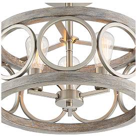 Image3 of Franklin Iron Salima 16" Nickel Gray Wood 3-Light Ring Ceiling Light more views