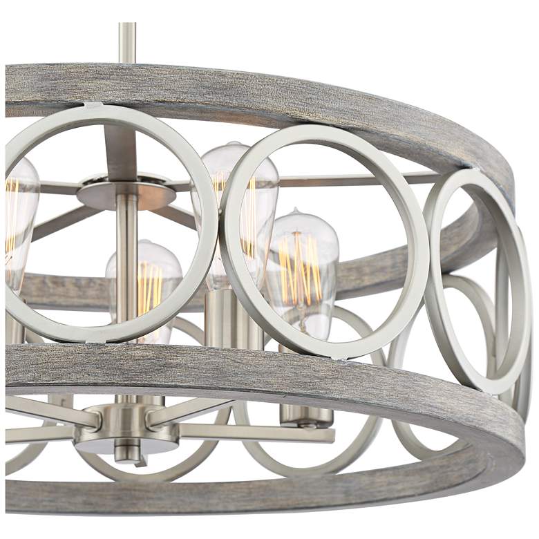 Image 4 Franklin Iron Salima 21 1/4" Brushed Nickel 5-Light LED Chandelier more views