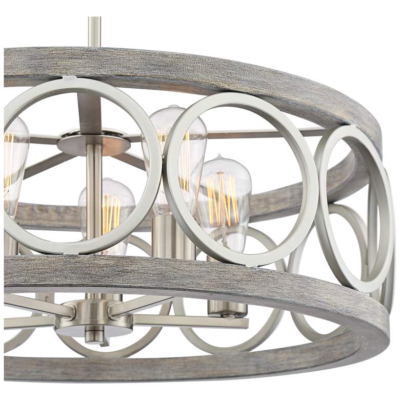 Image 4 Franklin Iron Salima 21 1/4 inch Brushed Nickel 5-Light LED Chandelier more views