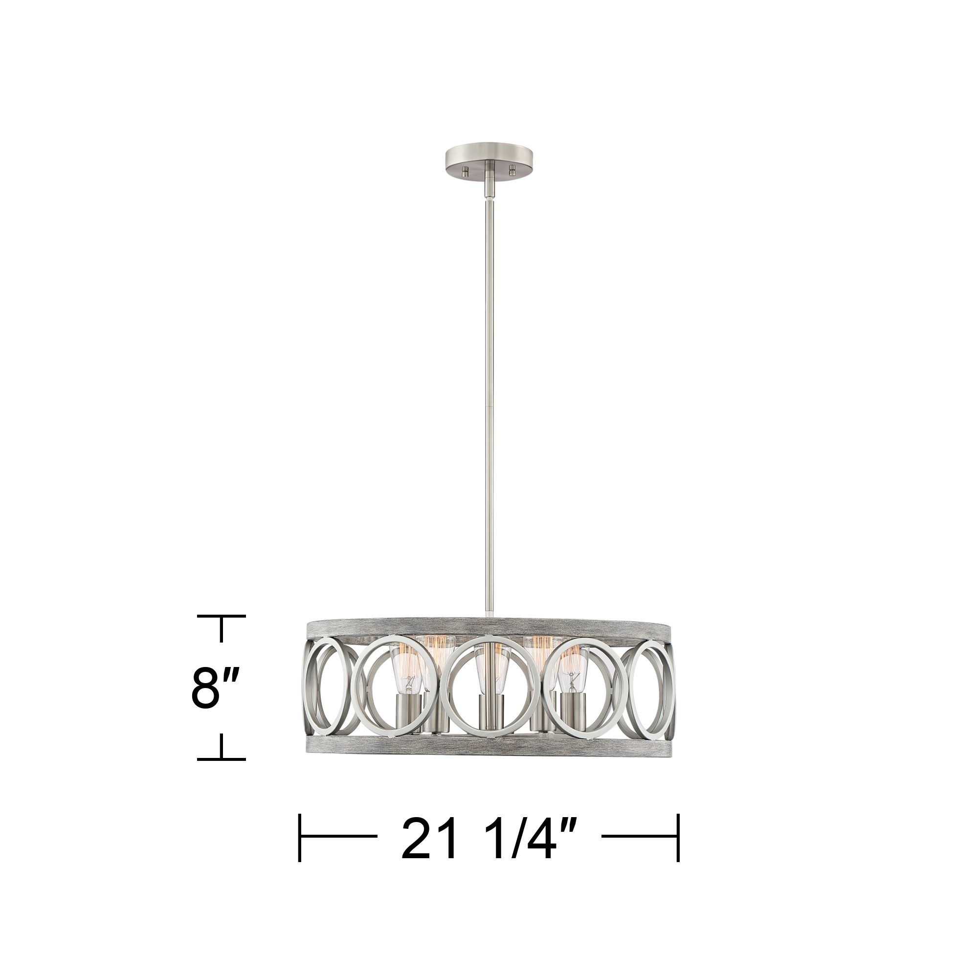 Watch A Video About the Franklin Iron Salima Brushed Nickel 5 Light LED Chandelier