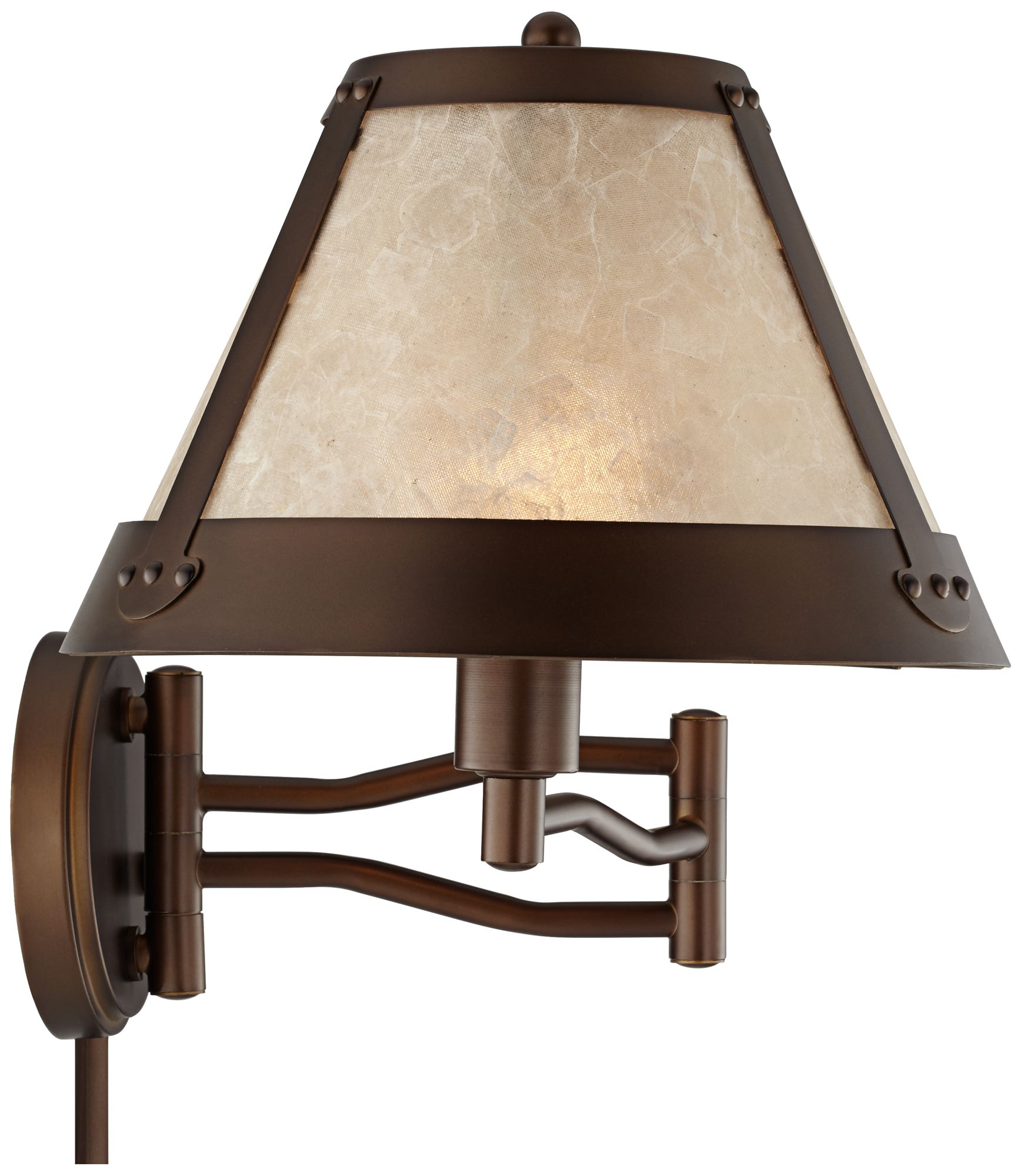 Image 6 Franklin Iron Samuel 14" High Mica Shade Plug-In Swing Arm Wall Lamp more views
