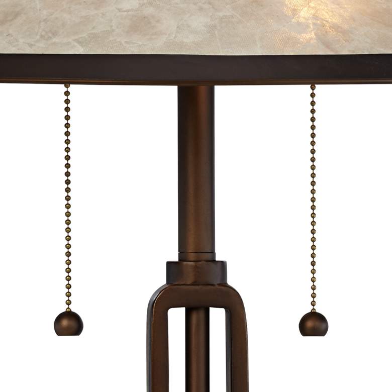 Image 3 Franklin Iron Samuel 20" Mica Shade and Bronze USB Lamps Set of 2 more views