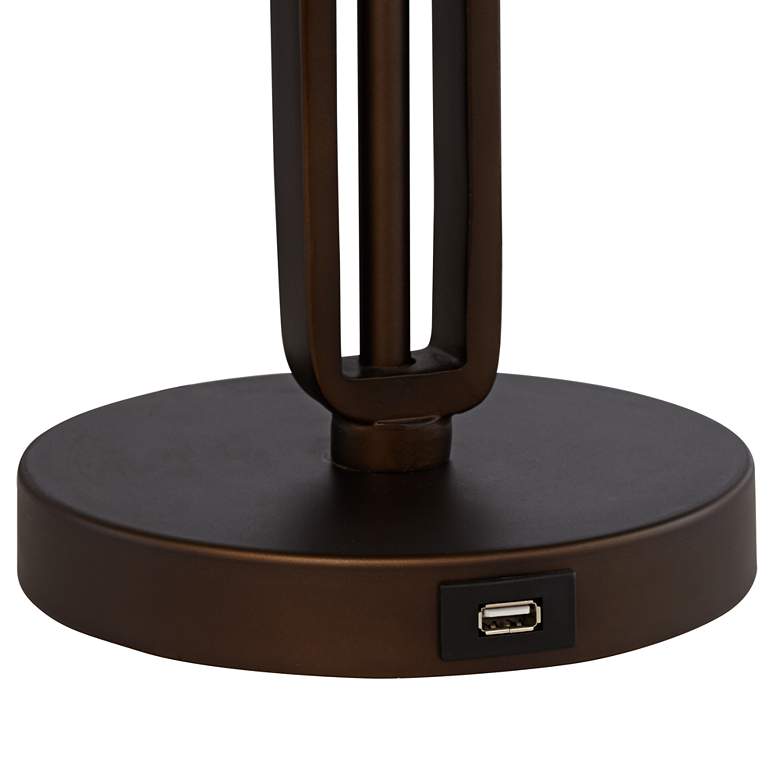 Image 5 Franklin Iron Samuel 20" Mica Shade and Bronze USB Lamps Set of 2 more views