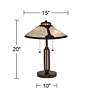 Franklin Iron Samuel 20" Mica Shade and Bronze USB Lamps Set of 2