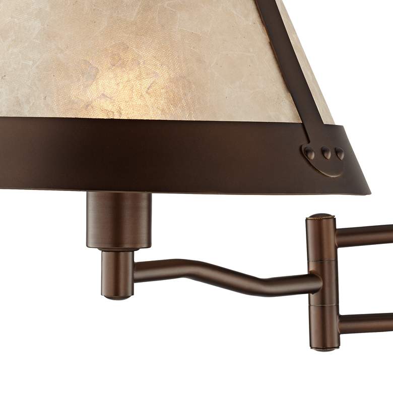 Image 3 Franklin Iron Samuel Mica Shade Plug-In Swing Arm Wall Lamp with Cord Cover more views
