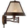 Franklin Iron Samuel Mica Shade Plug-In Swing Arm Wall Lamp with Cord Cover